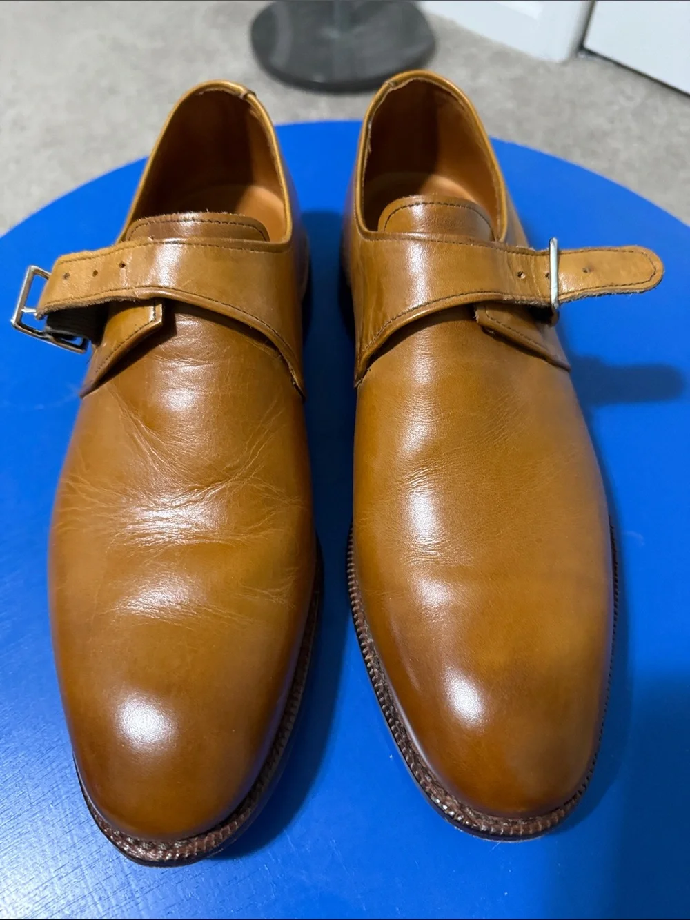 Allen Edmonds Tan Single Monk Strap Dress Shoes